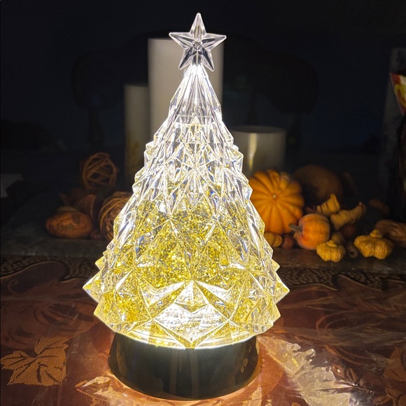 RAZ Imports Lighted Tree With Gold Swirling Glitter- 8.5” - Picture 5 of 6